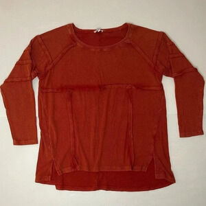 3 FOR $15 White Birch Burnt Orange Long Sleeve Flowy Top Size S